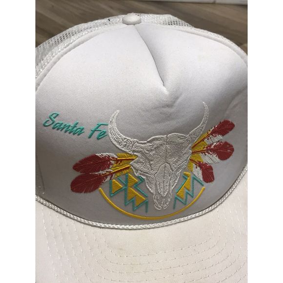Vtg Santa Fe Bull Skull Trucker Hat - Picture 4 of 8